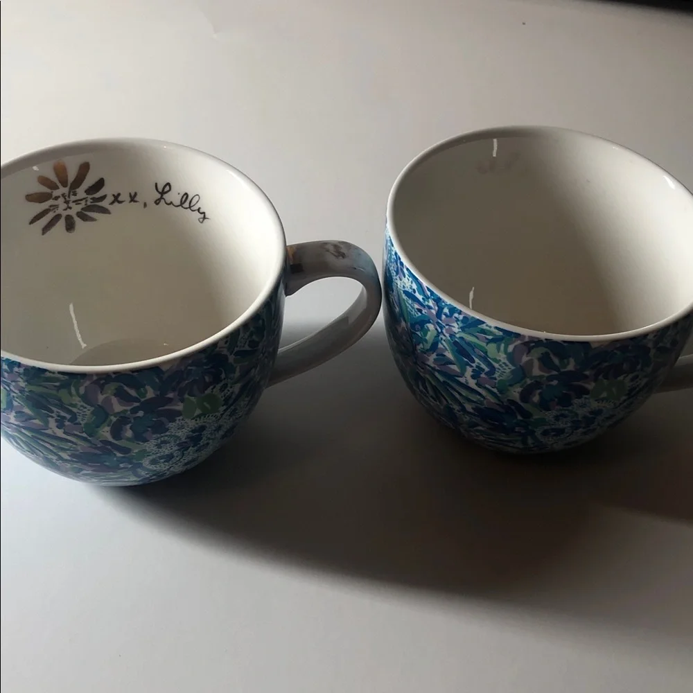 Lilly Pulitzer Blue and Green Patterned Mugs - Picture 5 of 11